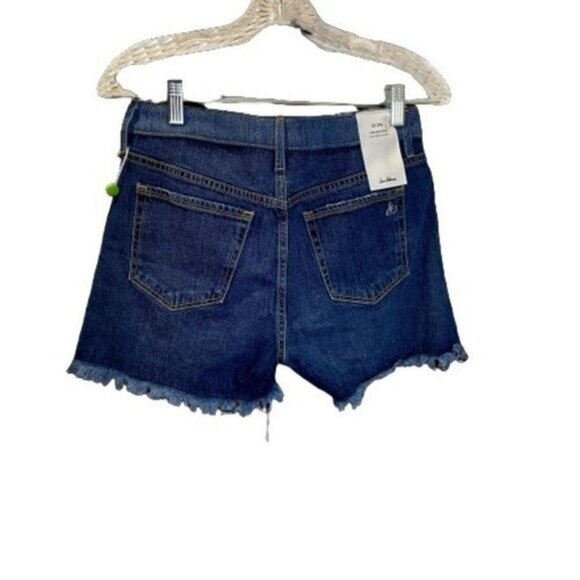 Sam Edelman Denim High Rise Shorts Women's Frayed Raw Hem Casual Jeans Shorts - Picture 5 of 11
